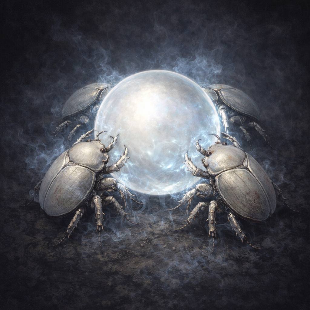 Шарик белого скарабея